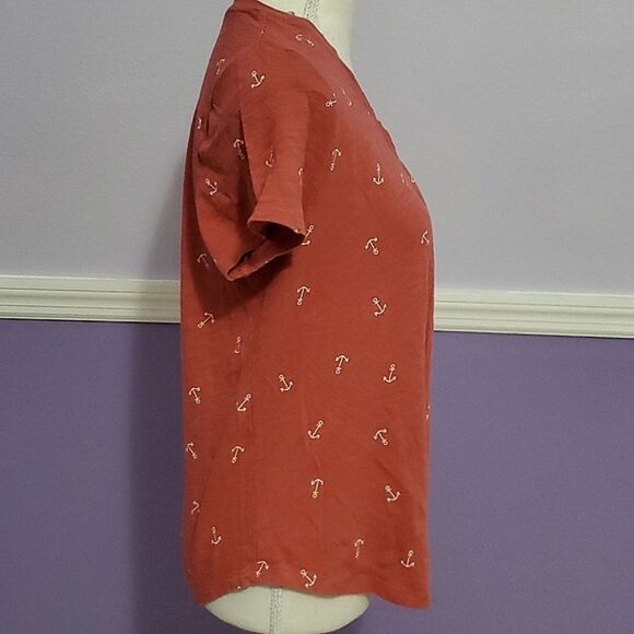 Old Navy Everywear Rusty Anchors Beachy Nautical Short Sleeve Tee - Picture 4 of 8